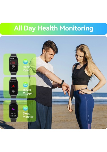 Geeroyoo JZR-GY Kalp Atışı Ip68 Takipçi Adım & Kalori Sayacı Aktivite Siyah Akıllı Saat (İthalatçı Garantili)