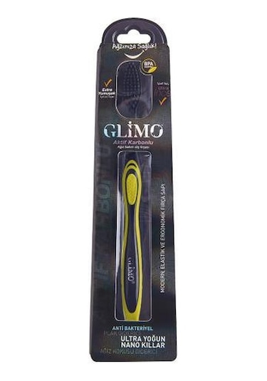 Glimo Aktif Karbonlu Sarı Ağız Bakım Diş Fırçası