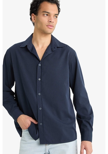 Defacto Regular Fit Polo Yaka Dokuma Uzun Kollu Gömlek F6341ax25aunv163 Lacivert Defacto Regular Fit Polo Yaka Dokuma Uzun Kollu Gömlek F6341ax25aunv163 Lacivert