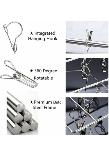 Çorap Askısı, Çorap, İç Çamaşırı, Giysi Ve Havlular İçin 40 Rüzgar Geçirmez Paslanmaz Çelik Klipsli Askılı Çamaşır Kurutma Makinesi Diğer