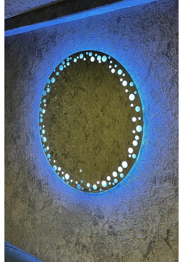 Arif Beyaz Ledli 55 x 55 Yuvarlak Model:55-B Dekoratif Ayna Beyaz