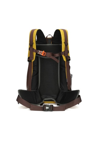 Dashanshop Orange Geniş Kapasiteli Hafif Unisex Outdoor Sırt Çantası Ayarlanabilir Göğüs Kayışları Çıkarılabilir Çerçeve Çok Cepli Kampçılık İş Seyahati Altın