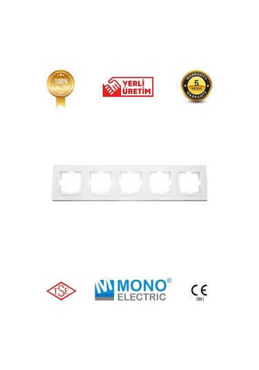 Beyaz Beşli Çerçeve 10 Adet Mono Despina