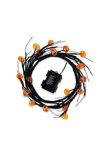 Dancemonkey Cadılar Bayramı Çelenk Işıkları 1.8m 54 Led 8 Mod Kabak Yarasa Örümcek Söğüt Asma Dal Işıkları - Kabak / Sıcak Işık, Kabak / Soğuk Işık Çok Renkli