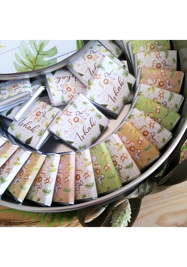 Hayvan Tasarımlı Bebek Çikolatası Metal Kutu 100'lü