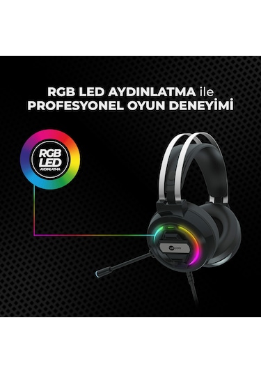 Lecoo HT401 Kablolu USB 2.0 RGB Mikrofonlu Kulak Üstü Gaming Kulaklık
