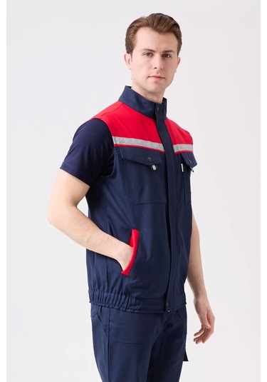 İş Yeleği Gabardin Kumas Yazlık Grikırmızı Reflektörlü Royal Hafif Nefes Alabilir Çok Cepli Lacivert-kırmızı İş Yeleği Gabardin Kumas Yazlık Grikırmızı Reflektörlü Royal Hafif Nefes Alabilir Çok Cepli Lacivert-kırmızı
