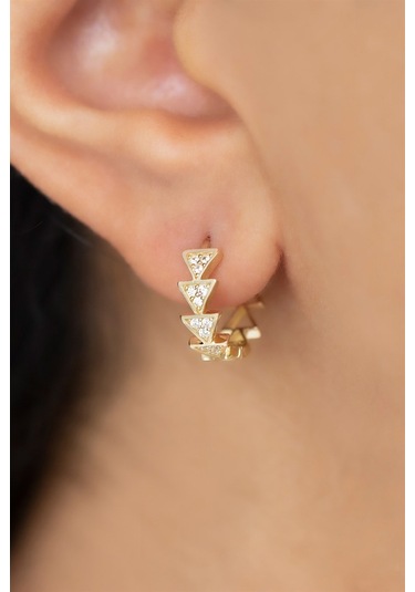 Altın Tasarım Küpe KGA0041