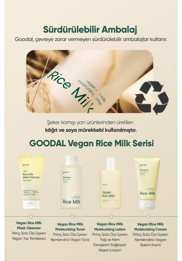 Pirinç Sütü İçerikli, Nemlendirici Vegan Tonik Goodal Vegan Rice Milk Moisturizing Toner