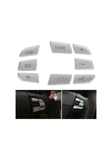 Reedark Bmw 1/2/3/4/5/7 Serisi X1 X3 X5 F10 F20 İçin Direksiyon Tuş Kaplama, Gümüş Renk, 8 Parça, Alüminyum Alyaş, Basit Kurulum,  Uyum Diğer