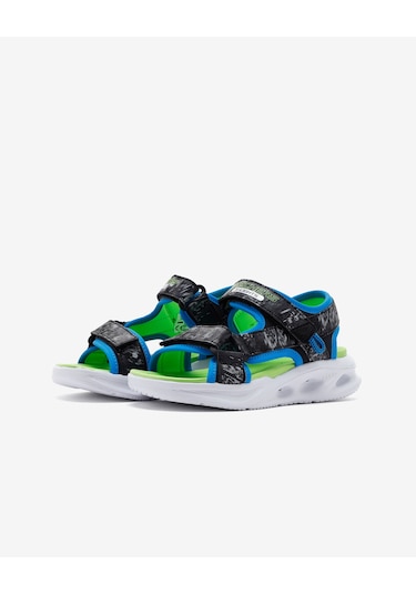Skechers Sola Glow Sandal - Aquatastic Büyük Erkek Çocuk Siyah Işıklı Sandalet 401672l Bblm Siyah