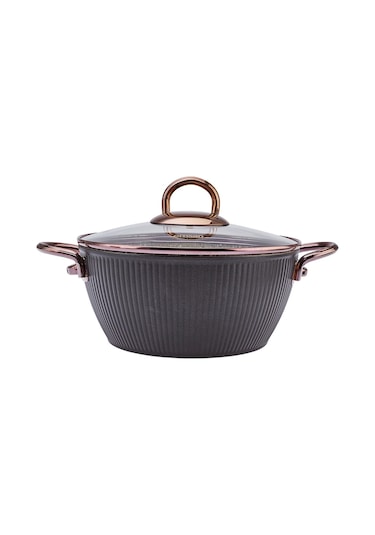 Emsan Line Siyah Rose 7 Parça Granit Tencere Seti