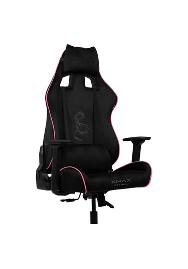 Rio Pus Balerion Terletmez Kadife Kumaş Siyah Gaming Oyuncu Koltuğu -4 Siyah