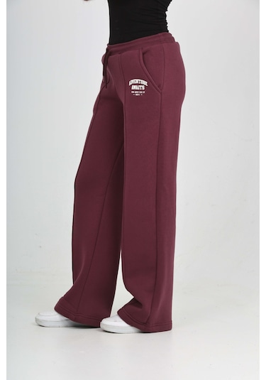 Toontoy Kız Çocuk Bol Paça Baskılı Eşofman Alt Mor