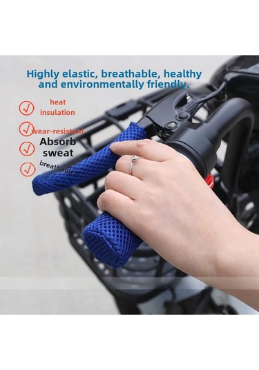 Geeksen Yazlık Buz İpi Motosiklet Eldiveni - Elektrikli Bisiklet, Tricycle Tutamak Kılıfı - Ter Emici, Havalandırıcı - Evrensel Uyum Kırmızı, 2 Tutamak + 2 Fren Kılıfı