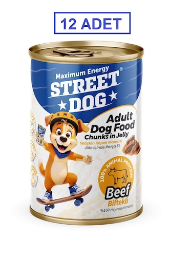 Street Dog Chunks İn Jelly Biftekli Köpek Konserve 400gr 12li