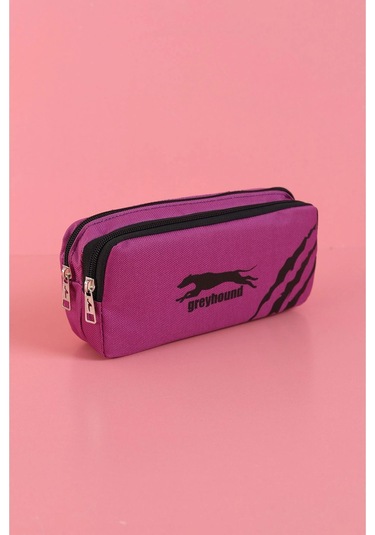 Rlx-141 İki Gözlü Kalemlik Okul Üniversite Çocuk Kalem Kutusu Eflatun Beyaz