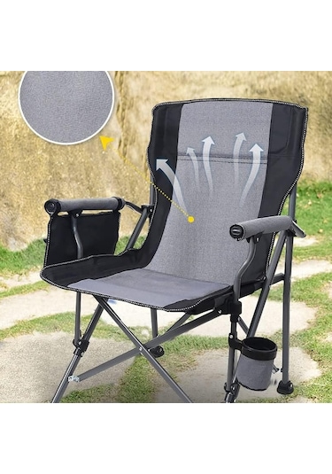 Efsane Kamp - Profesyonel Fold&go Katlanır Kamp Sandalyesi Gri Çok Renkli