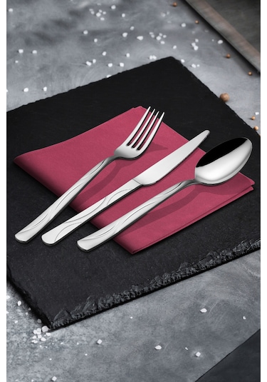 Ay Işığı 72 Parça Çatal Kaşık Bıçak Takımı Gümüş