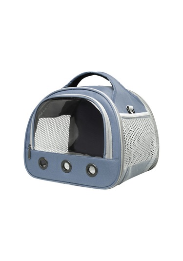 Vkemall Küçük Evcil Hayvan Taşıma Çantası - Katlanabilir,透气 Mesh Pencereli, Elden/saçaklı - Hamster, Guinea Pig, Tavşan, Papağan İçin - Sis Mavisi