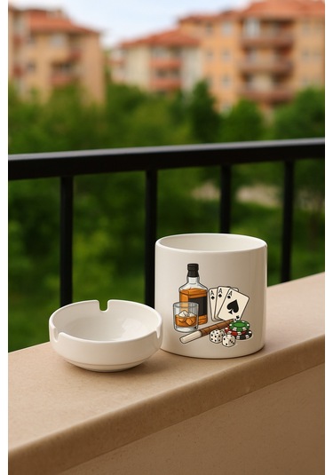 Porselen Baskılı Küllük - Kart