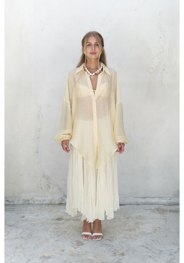 Lyra Oversize Sarı Gömlek sarı