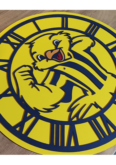 Kanarya Temalı Fenerbahçe Duvar Saati Dekoratif Taraftar Saa... Çok Rekli