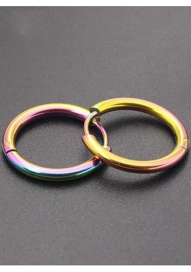 Ince Halka Unisex Erkek Çelik Küpe Çifti Yeni Model 5 Renk Mse5 Sarı