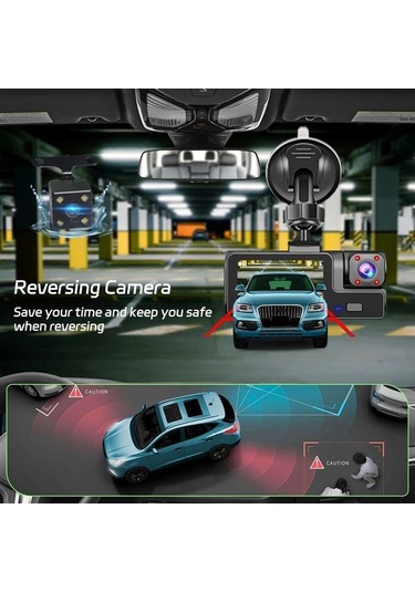 Createtech 3kanallı Çizgi Kamera 1080p Araba Kamera Wifi Video Kaydedici Ön X293-no Wifi-2cam