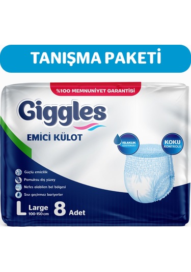 Giggles Yetişkin Emici Külot Large Tanışma Paketi 8'Li