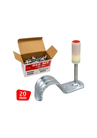 Red Hit Mx004 20mm Boru Sabitleme Kelepçeli Barutlu Çivi 80 Li Paket