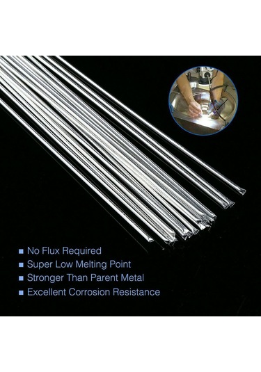Jeemson 20 Adet Alüminyum Flüks Çekirdekli Kaynak Teli - Farklı Metal İle Kaynaklama, 33cm X 1.6mm