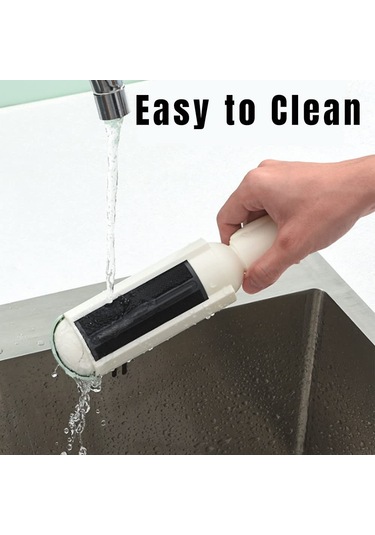 Hangfox Beyaz Plastik Otomatik Kedi Köpek Tüy Temizleyici, Çift Taraflı Tekrarlı Koltuk Halı Giyim Tüy Alıcı Beyaz