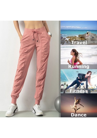 Springsun Kadın Spor Pantolonu - Esnek Bel, Yan Cepli Rahat Yoga Eşofmanı Gri