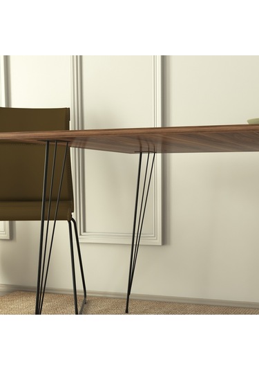 Pasific Home Sandalf Metal Ayaklı Mutfak Masası Kare 90x90 Ceviz