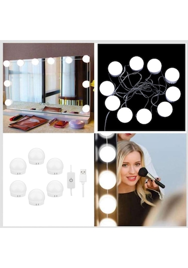 Suntek Makyaj Için Hollywood Stili Led Aynası Işıkları Beyaz