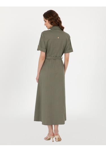 Pierre Cardin Kadın Haki Elbise Dokuma 50301025-vr027 Haki