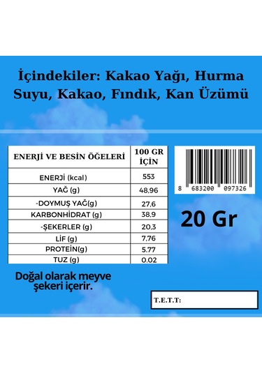 Dolcida Fındık - Kan Üzümü Şekersiz Çikolata 20gr-3359