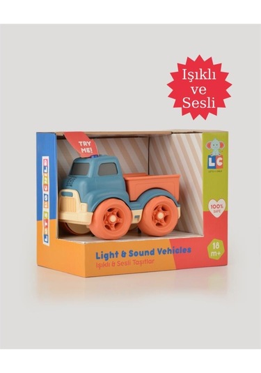 Let's Be Child Sesli Ve Işıklı Minik Pikap 31016 Lacivert - Turuncu Kasalı, Çocuklar İçin Oyuncak Pikap