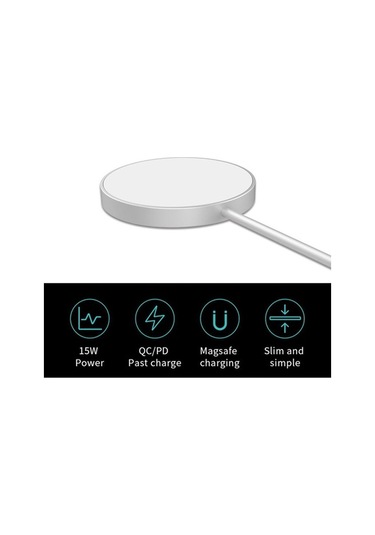 Sandwich 15w Hızlı Manyetik Kablosuz Şarj, 5g Engelleme, Usb-c, Gümüş, Taşınabilir Güvenlik