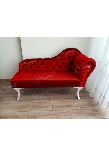 Ters Kol Dekoratif Bihter Koltuk Josefin Puf 110 Cm Beyaz Ayak Lila