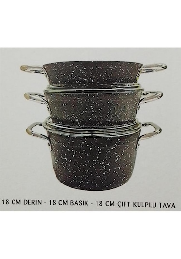 Palmiyra 21025 Granit Mini 5 Parça Tencere Seti Açık Gri