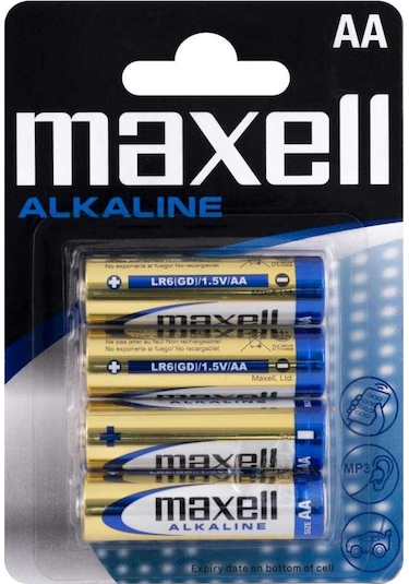 Lr6 4'lü Blıster Alkalin Pil-maxell Lr6 4'lü Blıster Alkalin Pil