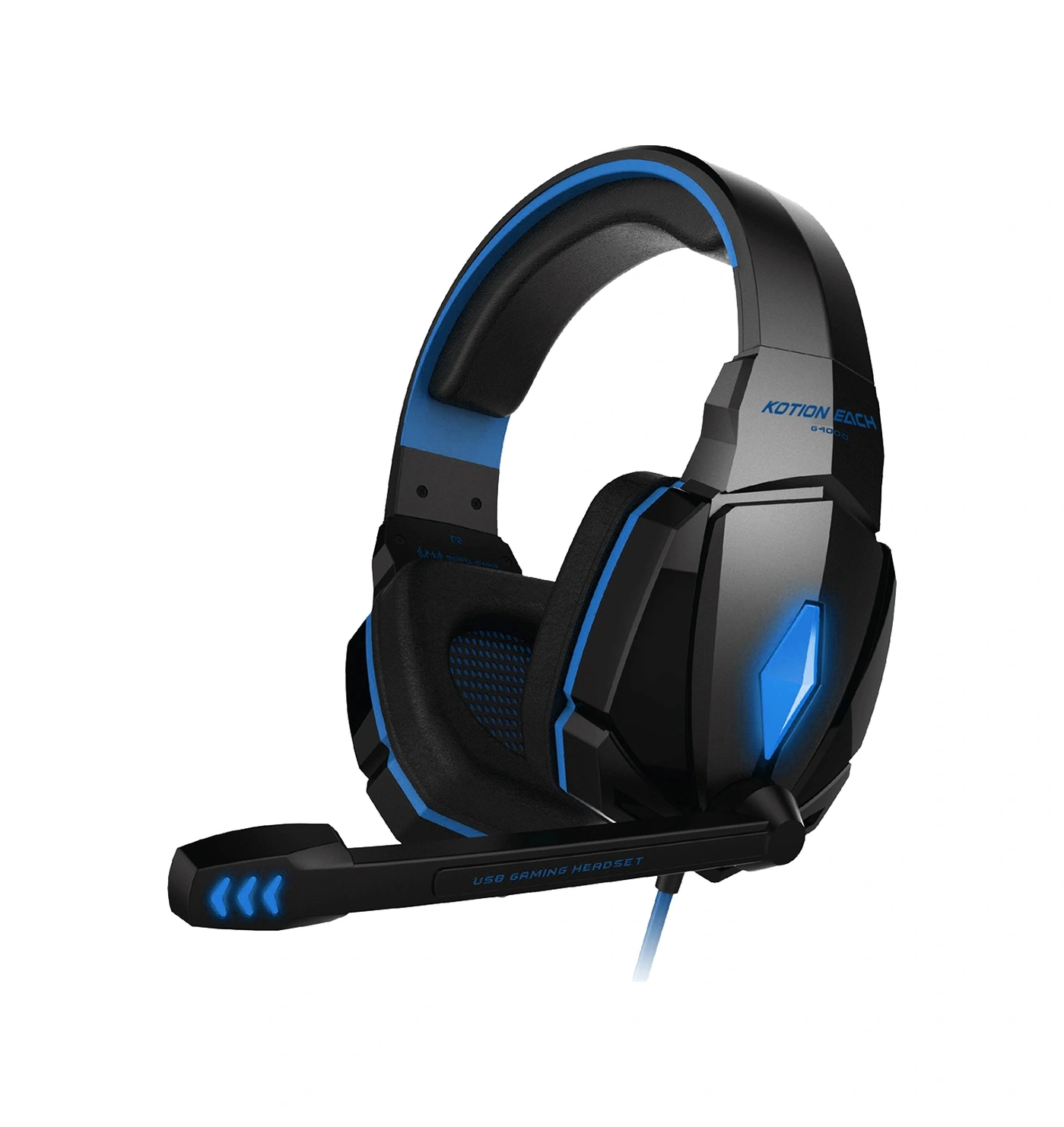 Sones Kotıon Each G4000 Stereo Oyun Kulaklığı Kafa Bandı Mikrofonlu Ses Kontrolü Led Işıklı Pc Oyuncusu İçin, Kablo Uzunluğu: Yaklaşık 2,2 M