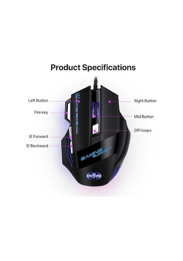 Gaming Bloodbat GM02 Kablolu RGB Oyuncu Mouse