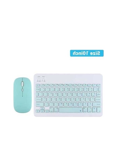 Willowhaven Bluetooth Kablosuz Klavye Fare Android Ios Samsung Xiaomi Tablet İçin İpad Uyumlu Air Light Green Set Russian Language