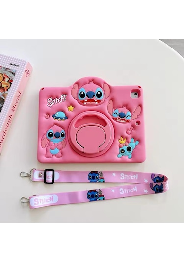 Samsung Galaxy Tab S9 Fe Plus / S9 Plus 12.4" Uyumlu Stitch Standlı Çocuklara Özel Karakterli Arka Kapak