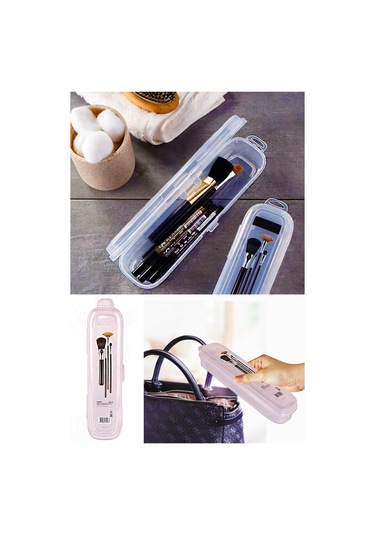 Periboia Multi Şeffaf Kapaklı Çanta İçi Saklama - Diş Fırçası - M Renkli