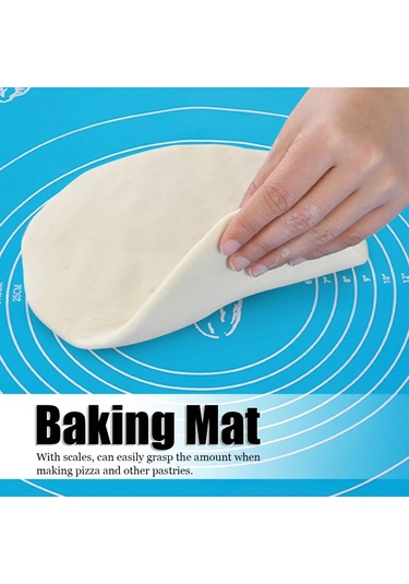 Fosenze Büyük Boy 65x45cm Silikon Hamur Tahtası, Kalın, Ölçü Çizgili, Kaymazsız, Ev Fırıncıları İçin Pratik Hamur Hazırlama Aleti