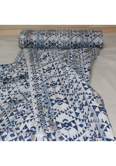 Pamuklu Nevresimlik Kumaş 100 240 Cm Geometrik Desenli Metrelik Çarşaf Yastık Ev Tekstil Kumaşı Beyaz